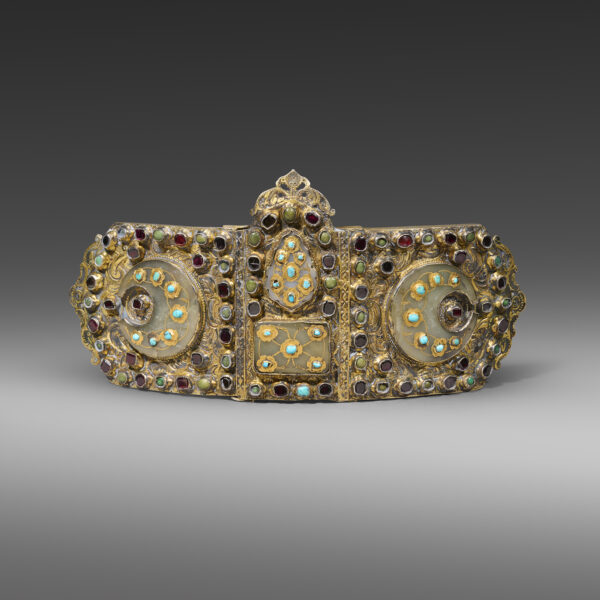 Rare and Important Ottoman Jade and Jewel-Set Belt Buckle