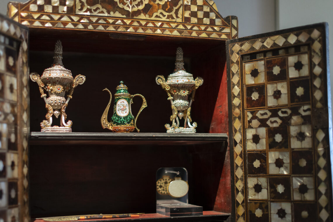 Ottoman Silver-Filigree Rosewater-Sprinkler and Incense-Burner Set